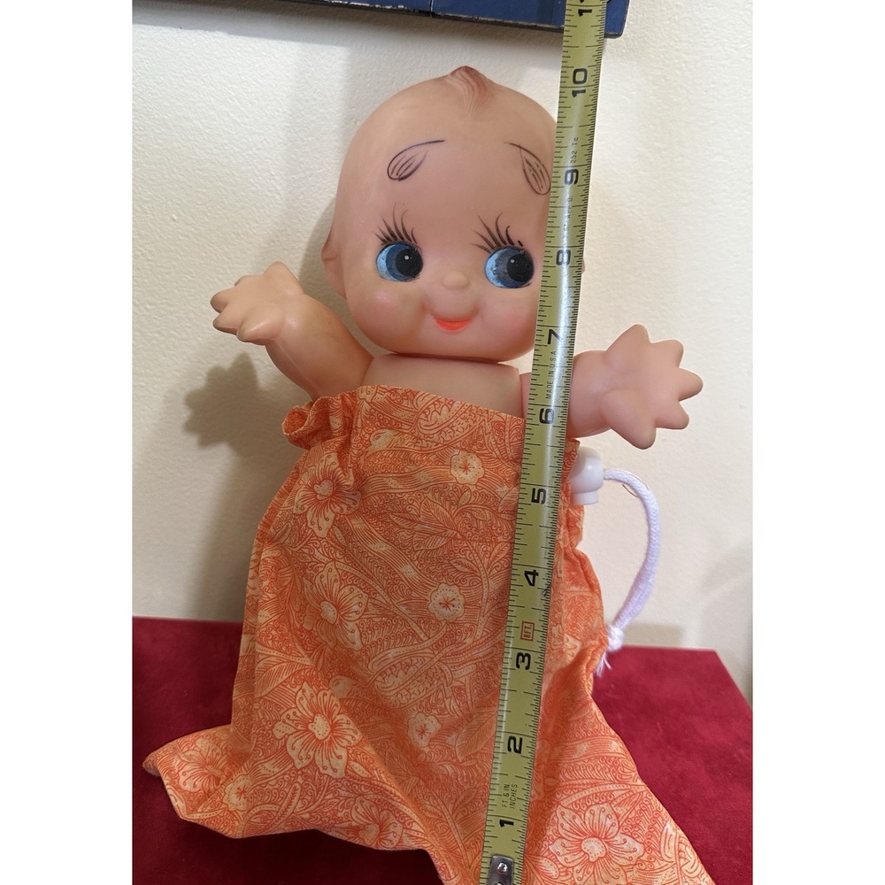 Retro Kewpie Doll 10" Large Green Feather - Picture 9 of 10